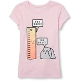 ザ・チルドレンズプレイス THE CHILDREN'S PLACE/ ショートスリーブグリッターロック&ルーラーグラフィックティ カメオ トップス半袖Tシャツ 4歳【並行輸入】