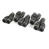 uxcell 空気圧クイック継手 クイックジョイント カプラー 5個入り 6mmー6mm Y形 ブラック