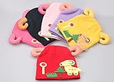 値下げ キッズファッション ベビー赤ちゃん男女帽子 ニット帽 ローズピンク 【5点】
