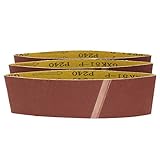 uxcell サンディングベルト サンディング砥粒 サンドペーパー 76×457mm 240グリット 3個入り