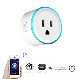 JIAWEN LED Wifi Smart Plug compatible with Amazon Alexa, Google Home, Wireless Socket Outlet Remotel
