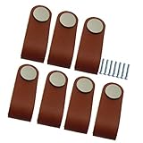 B Blesiya 手作り　レザー　スーツケース　ハンドル　引き出し　レザー　ハンドル　プルノブ　頑丈　　　 - 褐色7本