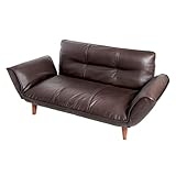 タンスのゲン ローソファー レザー 2人掛けタイプ リクライニング PVC ブラウン 44030051 04