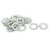 uxcell ロックワッシャー 12mm内径 炭素鋼 亜鉛メッキ 外部鋸歯状 20個入り