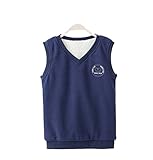(チェリーレッド) CherryRed キッズ 子供服 女の子 男の子 ベスト 袖なし ベビーベスト秋冬 可愛い 裏起毛 コットン 110 ブルー