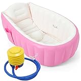 ふかふかベビーバス W 折りたたみ 沐浴 +ポンプ 手動 足踏みタイプ (ピンク)