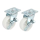 uxcell スイベルキャスターホイール　wブレーキ　回転ホイール　ショッピングカート　2個入り