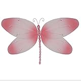 Hanging Dragonflyピンククリスタルナイロンメッシュトンボデコレーション赤ちゃん保育園寝室装飾女の子部屋天井壁装飾結婚式誕生日パーティーベビーシャワーバスルームKid Childrenホ