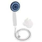 uxcell シャワーヘッド　フレキシブルホース　ウォールマウントホルダー　噴霧器　ホワイトのホルダー　ステンレス鋼　浴室用 1.1Mのホース