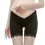 KINDOYO サマー マタニティ ローウエスト ショーツ ソフト レギンスモーダル ショートパンツ レディーズ , ブラック , XL