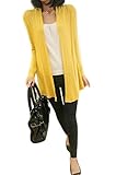 薄手 美ラインロングトッパーカーディガン 前開き 全８色 マタニティ (黄色)