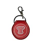 [HERBE] イニシャル コインキーリング レッド イニシャル R 小銭が入る コインキーホルダー 牛革 小銭入れ 500円硬貨 ギター ピックケース コイン型 電子マネー Edy Quicpay