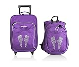 Obersee Kids Luggage and Backpack with Integrated Cooler, Rhinestone Angel Wings (Discontinued by Ma