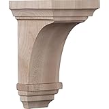 Ekena Millwork CORW03X03X06JERW 3 1/2"W x 3 4"D x 6"H Mini Jefferson Wood Corbel, Rubber Wood [並行輸入品