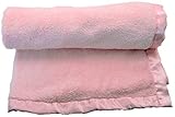AMC(TM) Baby Plush Crib Blanket Full size 30 x 40 with Satin Trim, Pink by AMC