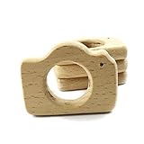 5pc Camera Teether Organic Safe and Natural for Photographer Baby Teether Wooden Photo Wood Toy by L