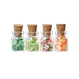 Odoria 1/12スケール ミニチュア ガラスボトル スライスフルーツ入り 4個 小物雑貨 装飾 ドールハウス用アクセサリー