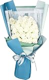 [PP45]シャボンフラワー　バラ花束（ホワイト）　※専用BOX入り【S-039w】＜誕生日祝い　結婚祝い　結婚記念日　出産祝いに＞