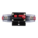 Dovewill 　12V-24V　高電流　20-60A　サーキットブレーカー　マニュアルリセット　ヒューズホルダー　防水筐体 - 20Ａ