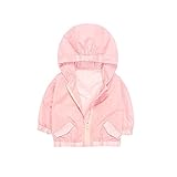 mikistory キッズ　UVカット　長袖ラッシュガード　アウター　羽織　夏　男の子女の子　軽量薄手 ピンク 80cm