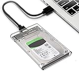 2 クリアハードドライブエンクロージャ | 2.5"外付けUSBハードドライブエンクロージャー | 外付けハードディスク ケース クリア 7/9.5 HDD SSD 用、2TB ドライブをサポート