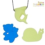 Silicone Baby Teether Toy for Baby Shower Gifts. Bonus Shark Teething Necklace for Mom FREE. Soft Ch