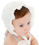 GEMVIE 新生児 帽子 ベビーハット スタープリント 幼児 女の子 赤ちゃん用 ハット あご紐付き 柔らかい ベビー帽 かわわい 保温 3-12ヶ月に ホワイト