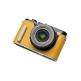 QIYAONUO ボディーハーフケース Leica D-LUX8用 アルミニウム製ハンドル付き ボディケース バッテリーの交換でき 三脚ネジ穴付きカメラケース (イエロー)