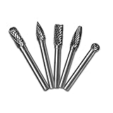 TOOGOO 5枚8MMカーバイドロータリー研削ヘッドモールドグラインダー1/4インチシャンクカッター