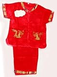 子供用チャイナカンフー着　赤地 (４号)