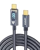 SUPERV Rt4 急速充電 USB C to C ケーブル [100W PD対応 2m] LEDディスプレイ内蔵 iPhone Android 各種対応 (200cm ブラック)