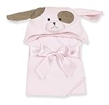Bearington ベアリントン　Wiggles Towel　アニマルフードが可愛いバスタオル/ピンクパピー/出産祝い