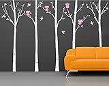 Pop Decors Birch Trees with Owls Wall Stickers For Baby Girl Rooms by Pop Decors