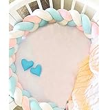 OMG Shop 300 cmベビーベッドバンパー縄目Braided Plush Nursery Cradle Decor新生児ギフト枕クッションジュニアベッドスリープバンパー 3 M D70023-