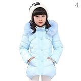 トトハウス(TOTO HOUSE) 子供服 コート キッズ 冬服 綿入れ 綿入れコート 防寒 防風 女の子 (130, ブルー)