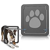 PETLESO ペットドア 網戸用 大型犬 網戸 犬出入り口 犬の網戸 犬用扉 取付簡単 マグネット式開閉30cm x 36cm (中，大型犬用)