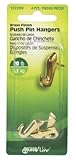 Hillman Fasteners 122208 Push In Hanger For 20-Pounds, Brassh Finish (Pack of 4) [並行輸入品]