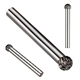 uxcell ダブルカット タングステン カーバイド ロータリーファイル8mmヘッド 6mmシャンクボール形状