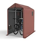 COVERONICS サイクルハウス 5台用 自転車置き場 屋外 バイクガレージ サイクルポート バイクシェルター 自転車 テント 防水防風遮熱防塵（ブラック 幅157×奥行220×高さ170cm）