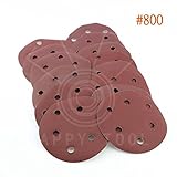 25 PC 800 グリット 800 # 5 」の 6 つの穴をフックループ研磨ディスクサンドペーパー砂シート新しい