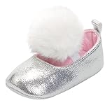 B Blesiya ベビー靴　ルームシューズ　トレーニングシューズ　ベビーシューズ　可愛い　白いボールが付　誕生日祝い　ギフト 全3サイズ　 - 銀, 13cm