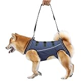 GIIPET 犬用介護ハーネス 犬 歩行補助ハーネス 通気性 サイズ調整可能 簡単脱着 老犬 けが 手術後 リハビリ 小型犬 中型犬 散歩 胴輪 前足 後足サポート 快適フィット お出かけ便利 介護用品 (ネイビーブルー - 四季, XS(1.5-4kg))
