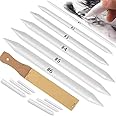 12 PCS Blending Stumps and Tortillions Paper Art Blenders with Sandpaper Pencil Sharpener Pointer for Student Artist Charcoal