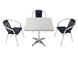 ガーデン4点セット ガーデンテーブル4点セット ガーデンテーブルセット 人工ラタン アルミチェア ダイニングチェア ロビーチェア ガーデンチェア スタッキングチェア ビーチチェア スタッキング アウト