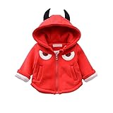 Pojour ベビー服 子供服 男の子 女の子 秋冬 防寒 ソフトコート おしゃれ かわいい目ジャケット 厚手 長袖 暖かい ベビールームウェア 普段着 カジュアル 旅行 記念日 プレゼント 赤