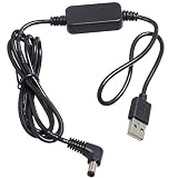 KAUMO USB → DC12V 昇圧 12W対応 (DCプラグ L字型 φ5.5/2.1mm センタープラス) 変換ケーブル 1m