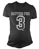 レディースマタニティTシャツNapping for 3 Twins妊娠面白い赤ちゃんギフトby BritTot US サイズ: M カラー: ブラック