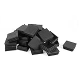 SODIAL(R) プラスチックスクエアパイプエンドキャップチューブインサートプラグ　50x50mm 30件　黒