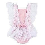 Domybestベビー ロンパース 女の子 ベビー服 ロンパース 可愛い レース 赤ちゃん ボディスーツ カバーオール 連体服 ジャンプスーツ カジュアル 夏 新生児 赤ちゃん 出産祝い 普段着 撮影