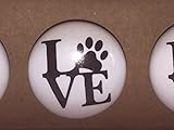 セットの4 Paw Prints Love + Paw印刷セラミック引き出し/キャビネットPulls